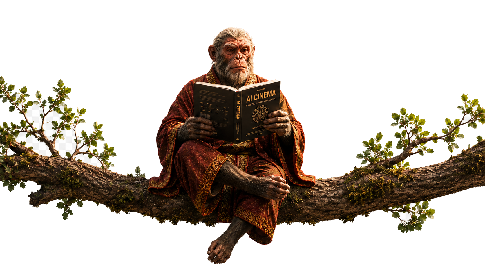 Koko — your AI cinema mentor, reading on a branch